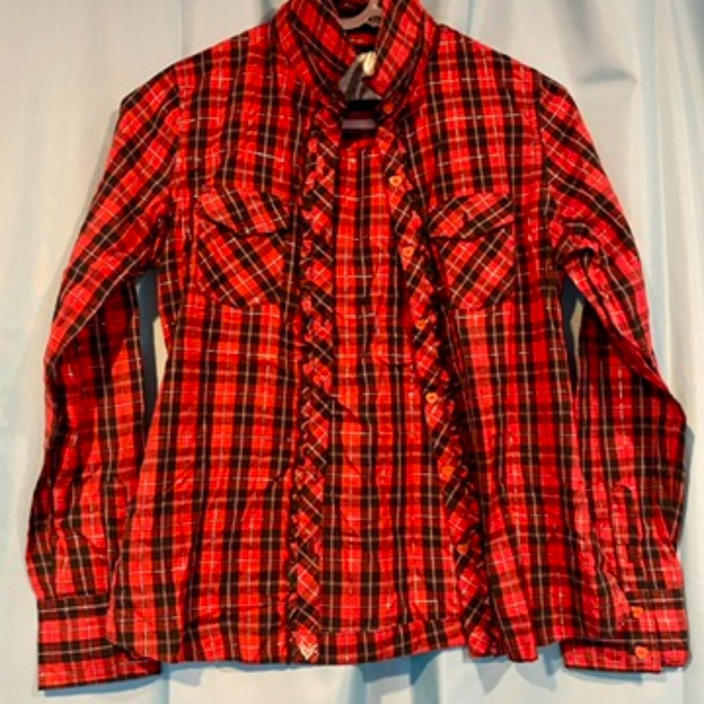 Justice Red Casual Button Down Shirt